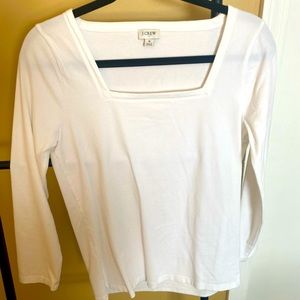 White square next long sleeve top